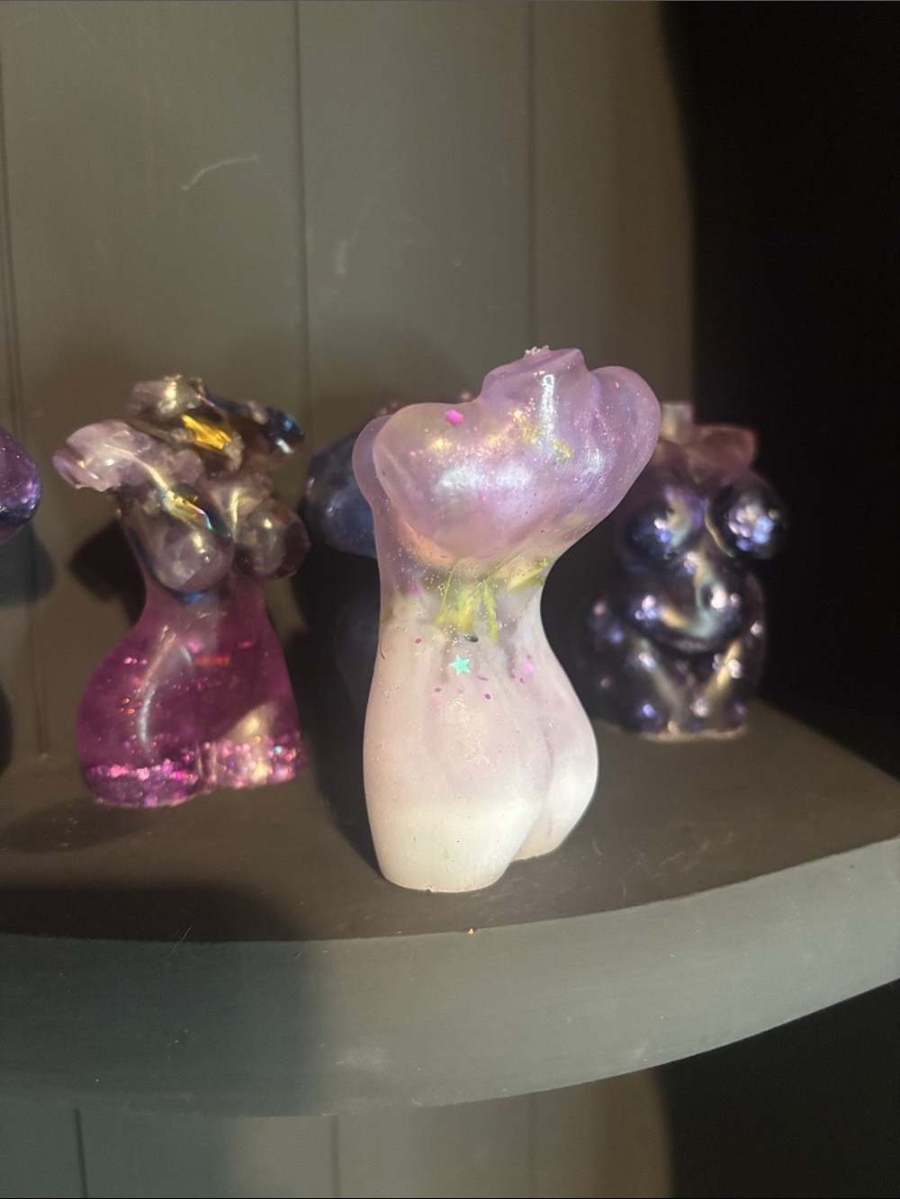 NWT Handcrafted Pink Purple Galaxy Female Torso Accent Sculpture - Picture 2 of 7